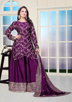 SAHELI STYLE PresentingNew Designer Embroidered Chinon Sharara Suit With Sequence Embroidered Work
