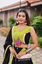 Navratri Cotton Lehenga Choli with Gamthi & Mirror Work