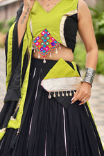 Navratri Cotton Lehenga Choli with Gamthi & Mirror Work