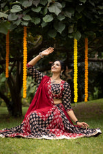 "Traditional Ajarakh Print Chaniya Choli for Navratri 2025