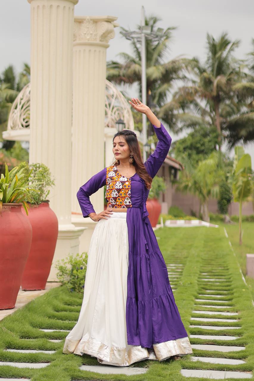 SAHELI STYLE PRESENTS NAVRATRI SPECIAL GAMTHI WORK LEHENGA CHOLI β PURE COTTON