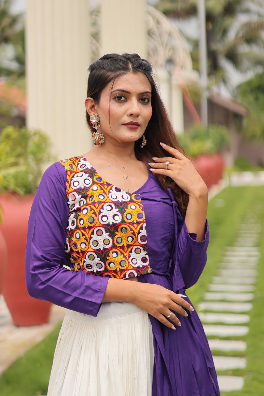 SAHELI STYLE PRESENTS NAVRATRI SPECIAL GAMTHI WORK LEHENGA CHOLI β PURE COTTON