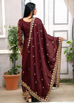 SAHELI STYLE PresentingNew Designer Embroidered Chinon Sharara Suit With Sequence Embroidered Work