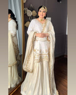 SAHELI STYLE PRESENT TRENDINGTOP WITH SEQUANCE EMBROIDERY WORK WITH SARARA AND DUPATTA