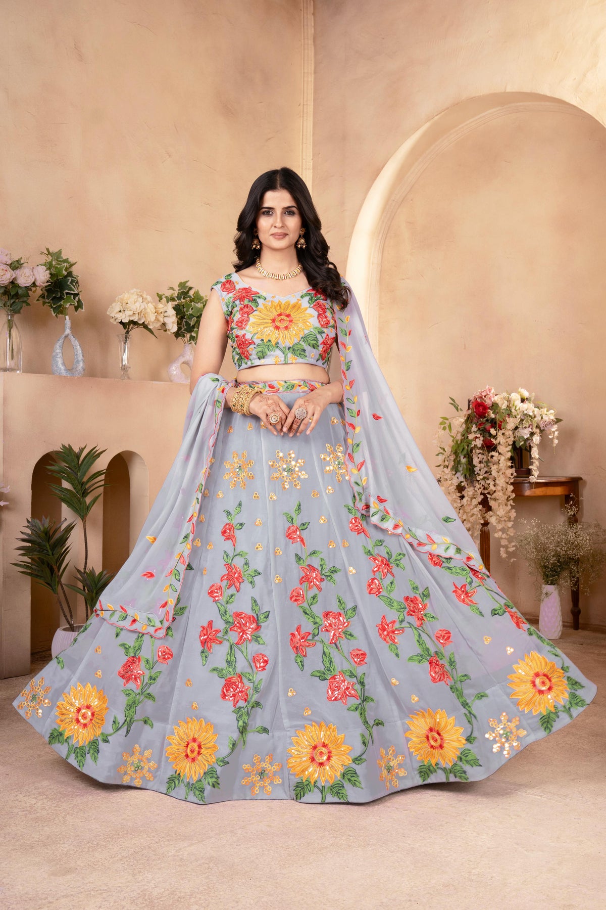 SAHELI STYLE PRESENTS EMBROIDERY SEQUENCE DESIGN WORK LEHENGA CHOLI