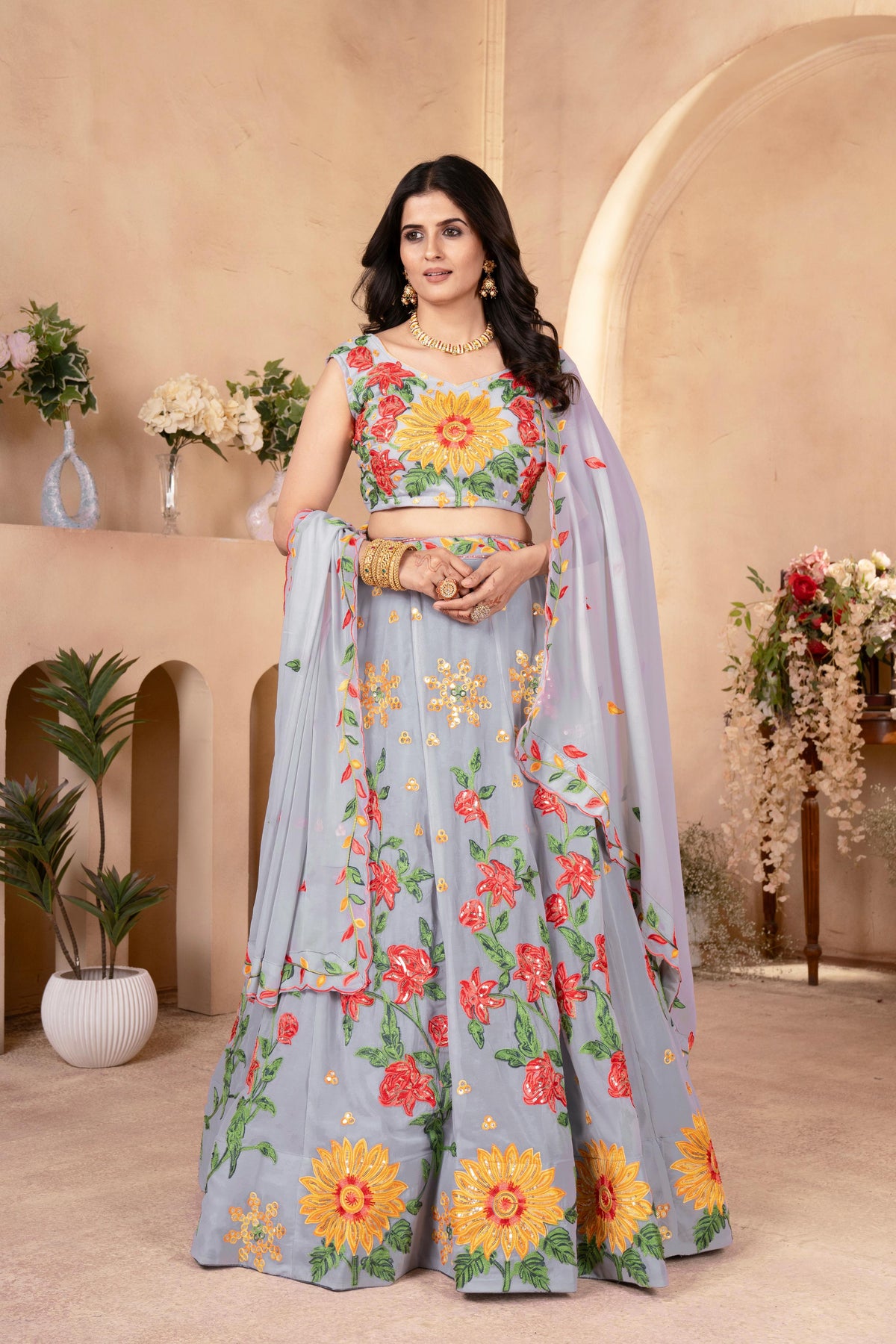 SAHELI STYLE PRESENTS EMBROIDERY SEQUENCE DESIGN WORK LEHENGA CHOLI