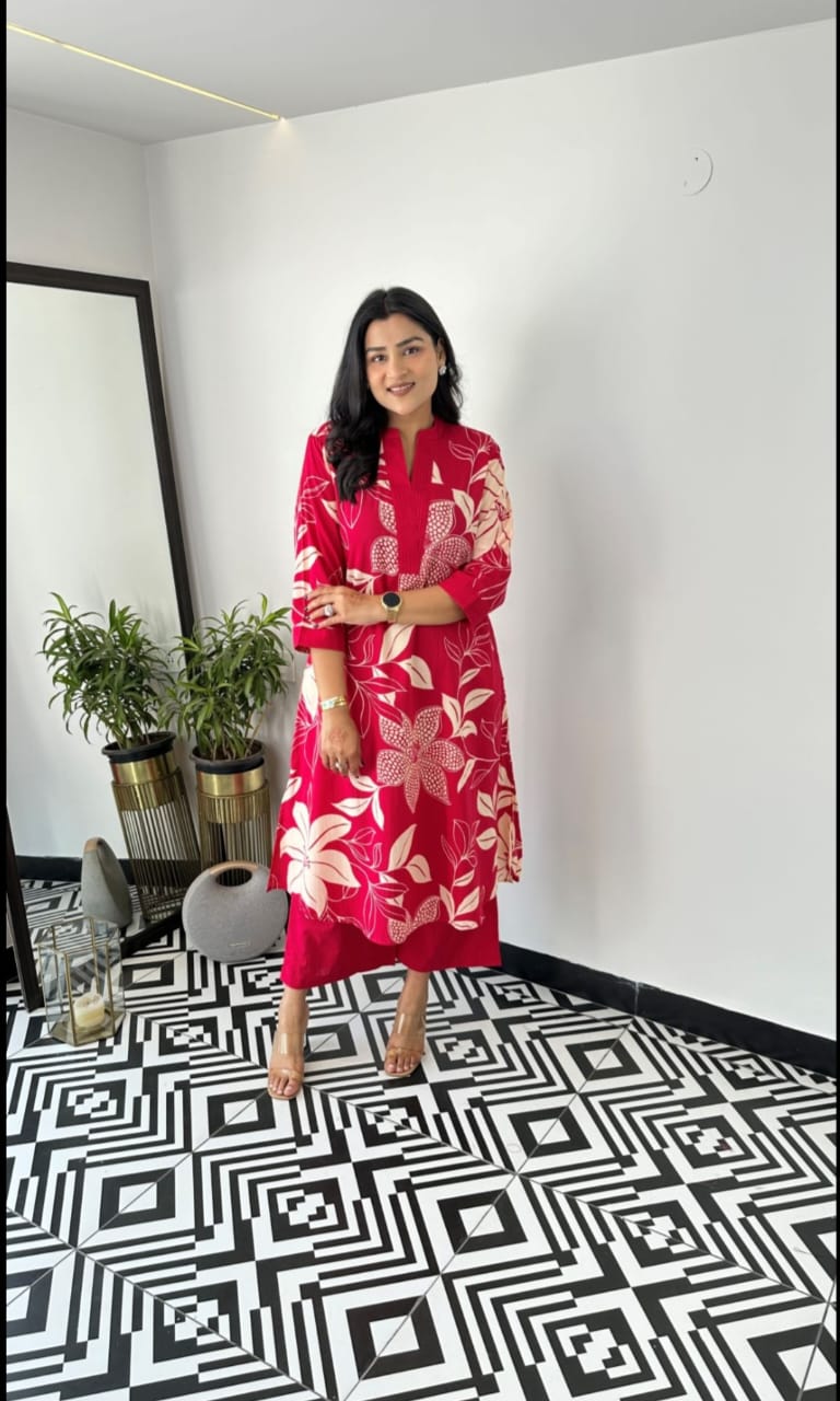 SAHELI STYLE PRESENTS EXCLUSIVE DESGINER CO-ORD SET DARK PINK