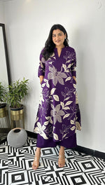 SAHELI STYLE PRESENTS EXCLUSIVE DESGINER CO-ORD SET DARK PURPLE
