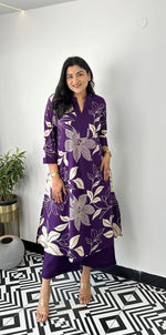 SAHELI STYLE PRESENTS EXCLUSIVE DESGINER CO-ORD SET DARK PURPLE