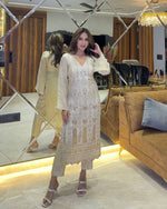 SAHELI STYLE PRESENTS GEORGETTE SEQUENCE EMBROIDERED WORK TOP AND PENT WITH DUPATTA