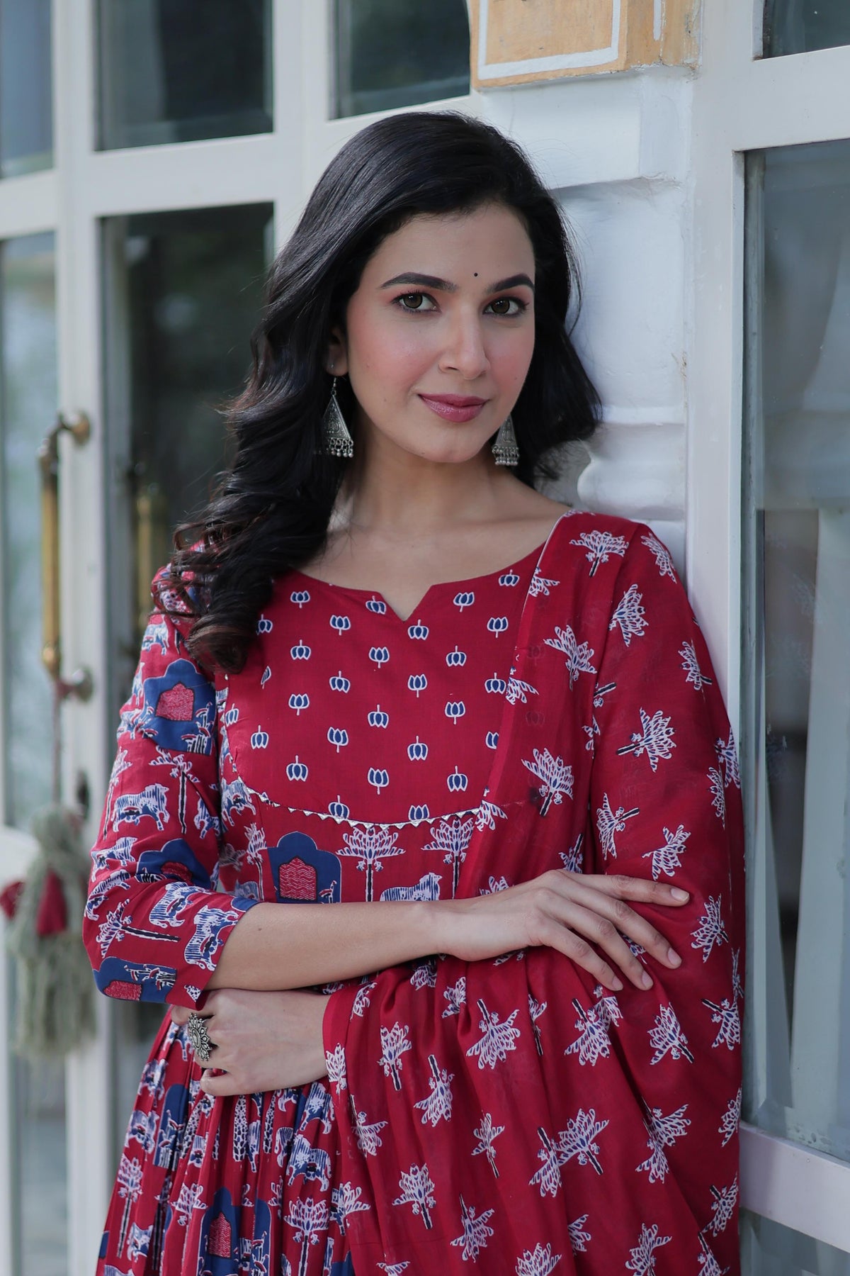 SAHELI STYLE PRESENTS PREMIUM READYMADE KURTI WITH PANT & DUPATTA SET MARRON