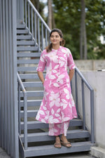 SAHELI STYLE PRESENTS Beautiful Heavy Jaipuri &Printed Cotton Fabric CO-ORD -SET BABY PINK