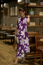 SAHELI STYLE PRESENTS Beautiful Heavy Jaipuri & Printed Cotton Fabric CO-ORD SET PURPLE