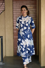 SAHELI STYLE PRESENTS Beautiful Heavy Jaipuri Printed Cotton Fabric CO-ORD SET BLUE