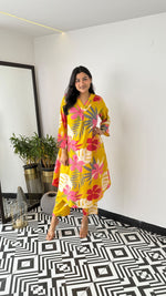SAHELI STYLE PRESENTS YELLOW COTTON CO-ORD SET