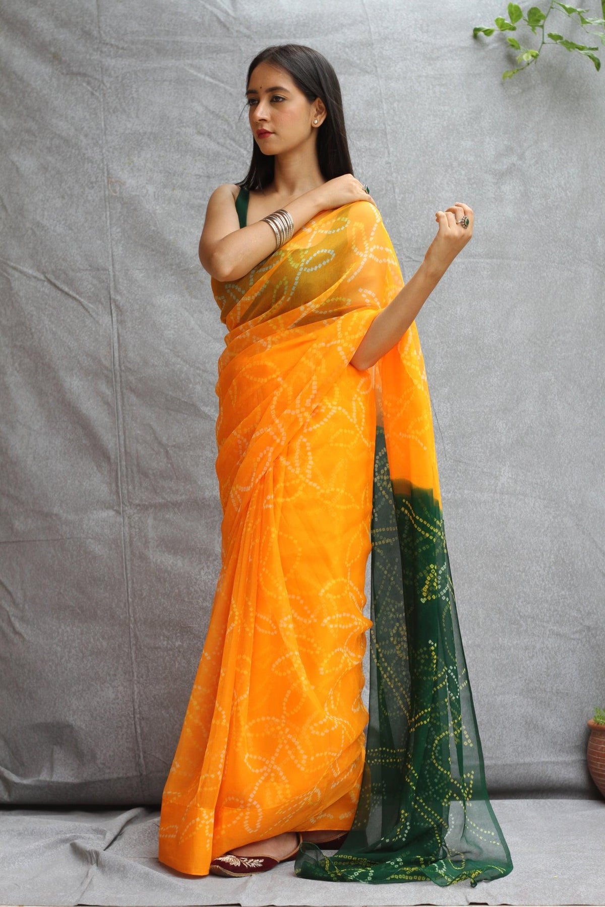 SAHELI STYLEPRESENTS GEORGEETEBANDHANI ORANGE SAREE
