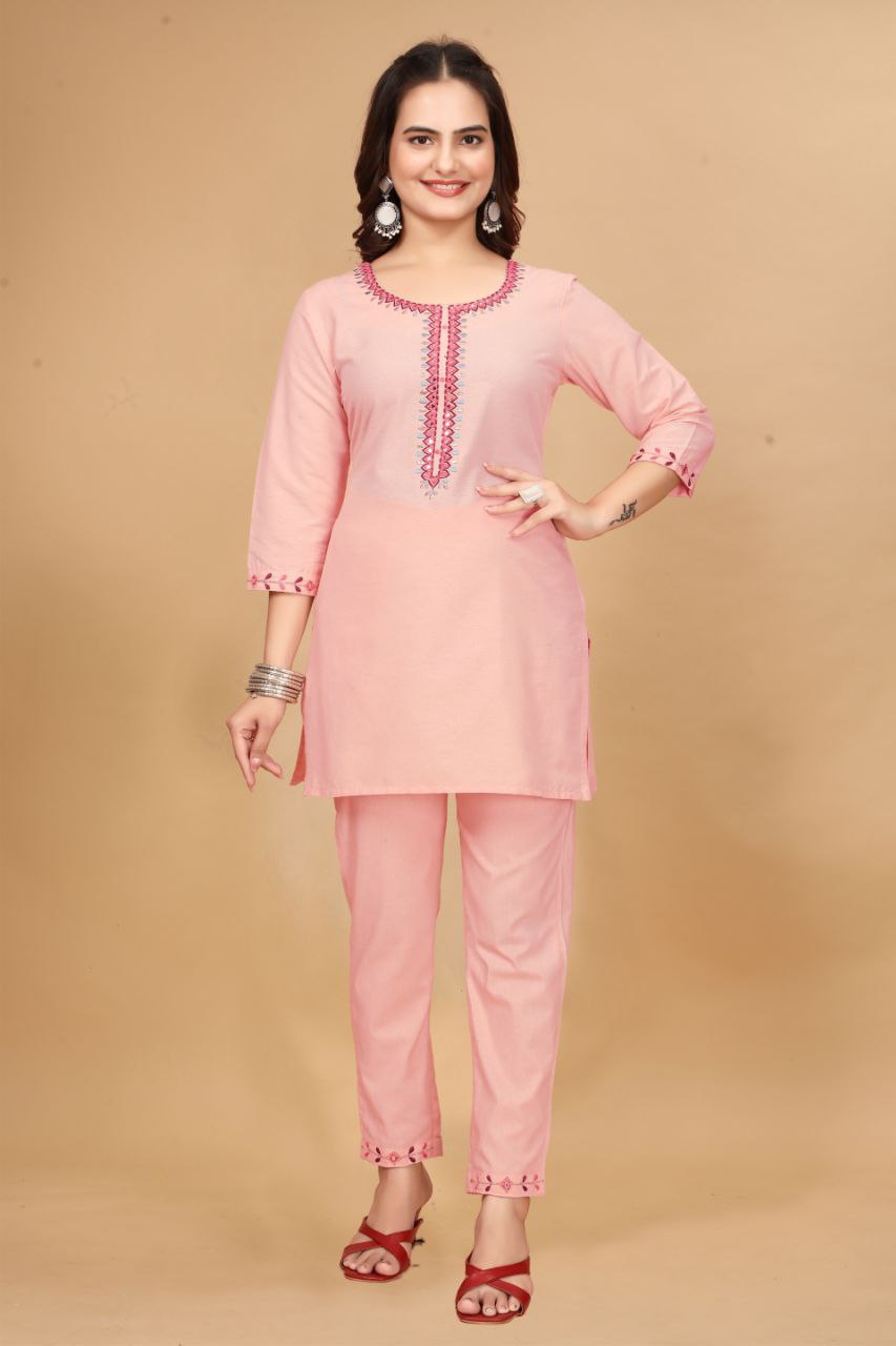 SAHELI STYLE PRESENTS THE BABY PINK MOST CLASSIC HANDWORK CO-ORD