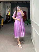 SAHELI STYLE PRSENTS BURBERRY LAVENDER MAXI DRESS