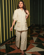 SAHELI STYLE PRESENTS CREAM HAND WORK TRENDY CO-ORD SET