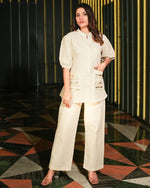 SAHELI STYLE PRESENTS CREAM HAND WORK TRENDY CO-ORD SET