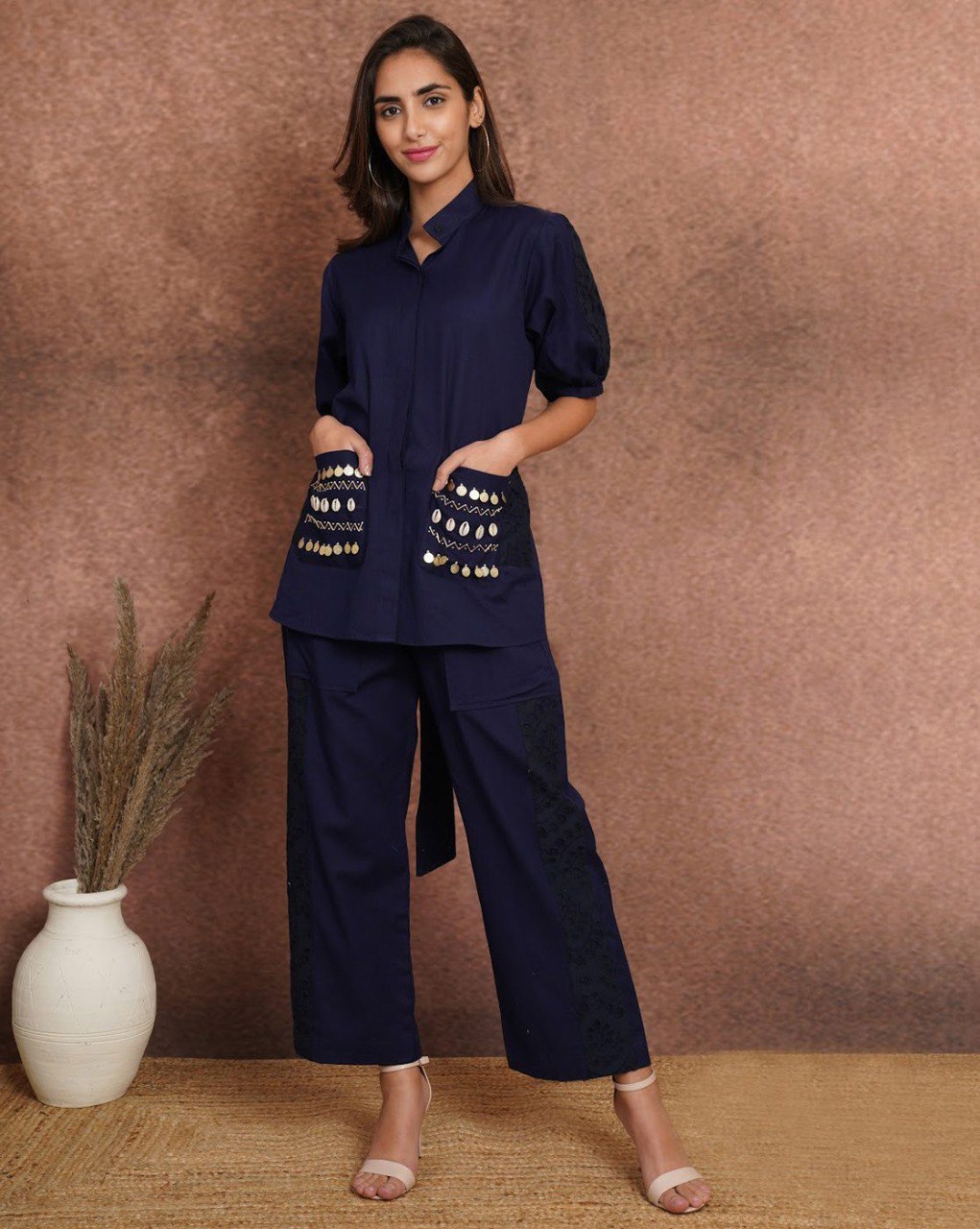 SAHELI STYLE PRSENTS BLUE HAND WORK TRENDY CO-ORD SET