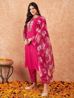 SAHELI STYLE PRESENTS TRENDY PINK KURTI BOTTOM PAIR