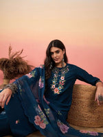 SAHELI STYLE PRESENTS TRENDY BLUE KURTI BOTTOM PAIR