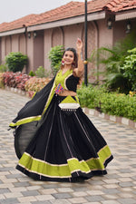 Navratri Cotton Lehenga Choli with Gamthi & Mirror Work