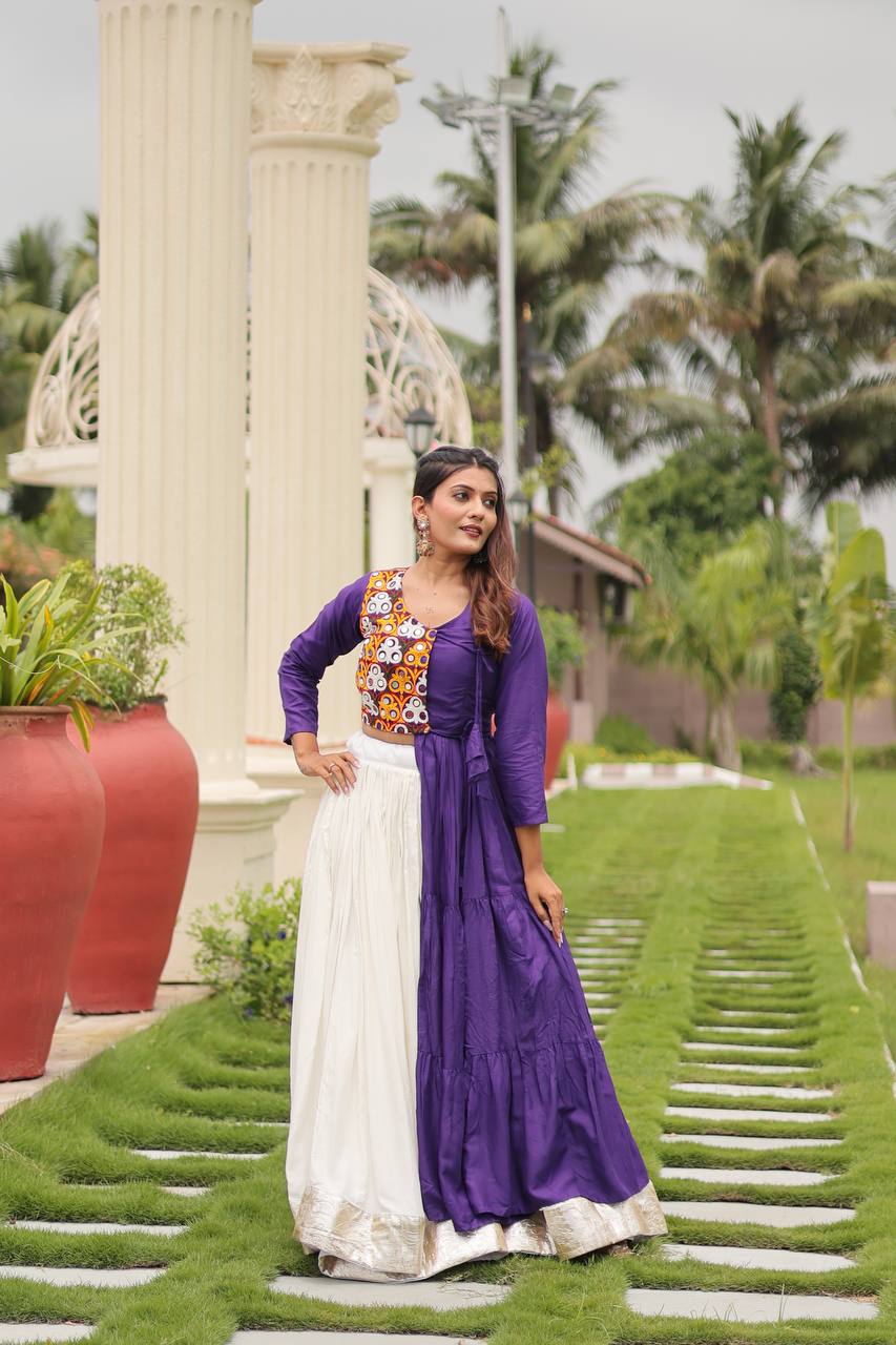 SAHELI STYLE PRESENTS NAVRATRI SPECIAL GAMTHI WORK LEHENGA CHOLI – PURE COTTON