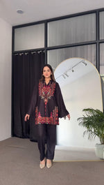 SAHELI STYLE SUMMER SEASON SPECIAL CREAP SILK PRINTED WORKCO-ORD SETS