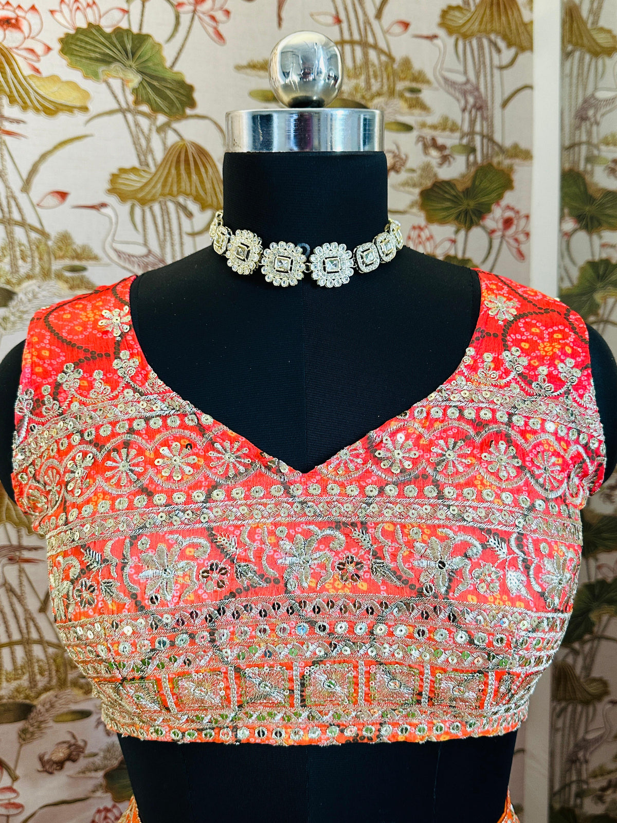 SAHELI STYLE PRESENTS CHINON SILK WITH DIGITAL PRINT AND EMBROIDERY SEQUENCE DESIGN WORK LEHENGHA CHOLI