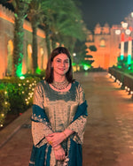 SAHELI STYLE PRESENTS HEAVY FENDI SILK EMBROIDERY WORK TOP AND PANT WITH DUPATTA