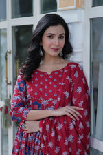 SAHELI STYLE PRESENTS PREMIUM READYMADE KURTI WITH PANT &amp; DUPATTA SET MARRON