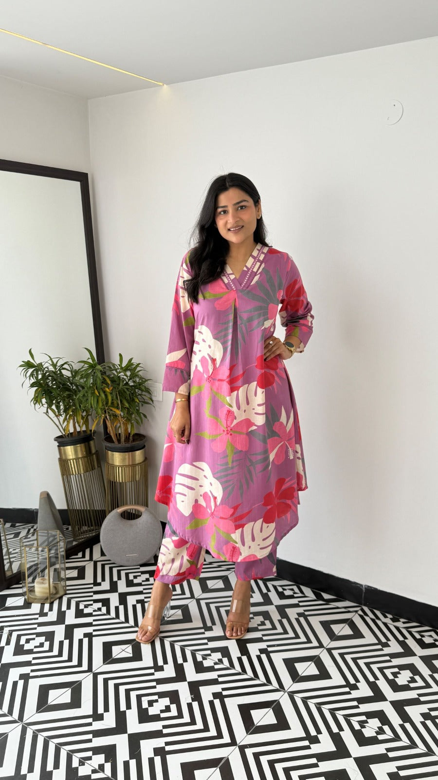 SAHELI STYLE PRESENTS BABY PINK COTTON CO-ORD SET