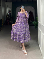 SAHELI STYLE PRESENTS GEORGETTE PURPLE MAXI DRESS