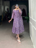 SAHELI STYLE PRESENTS GEORGETTE PURPLE MAXI DRESS