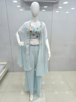 SAHELI STYLE PRESENTS SHRUG STYLE PLAZO PAIR SET