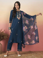 SAHELI STYLE PRESENTS TRENDY BLUE KURTI BOTTOM PAIR