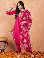 SAHELI STYLE PRESENTS TRENDY PINK KURTI BOTTOM PAIR