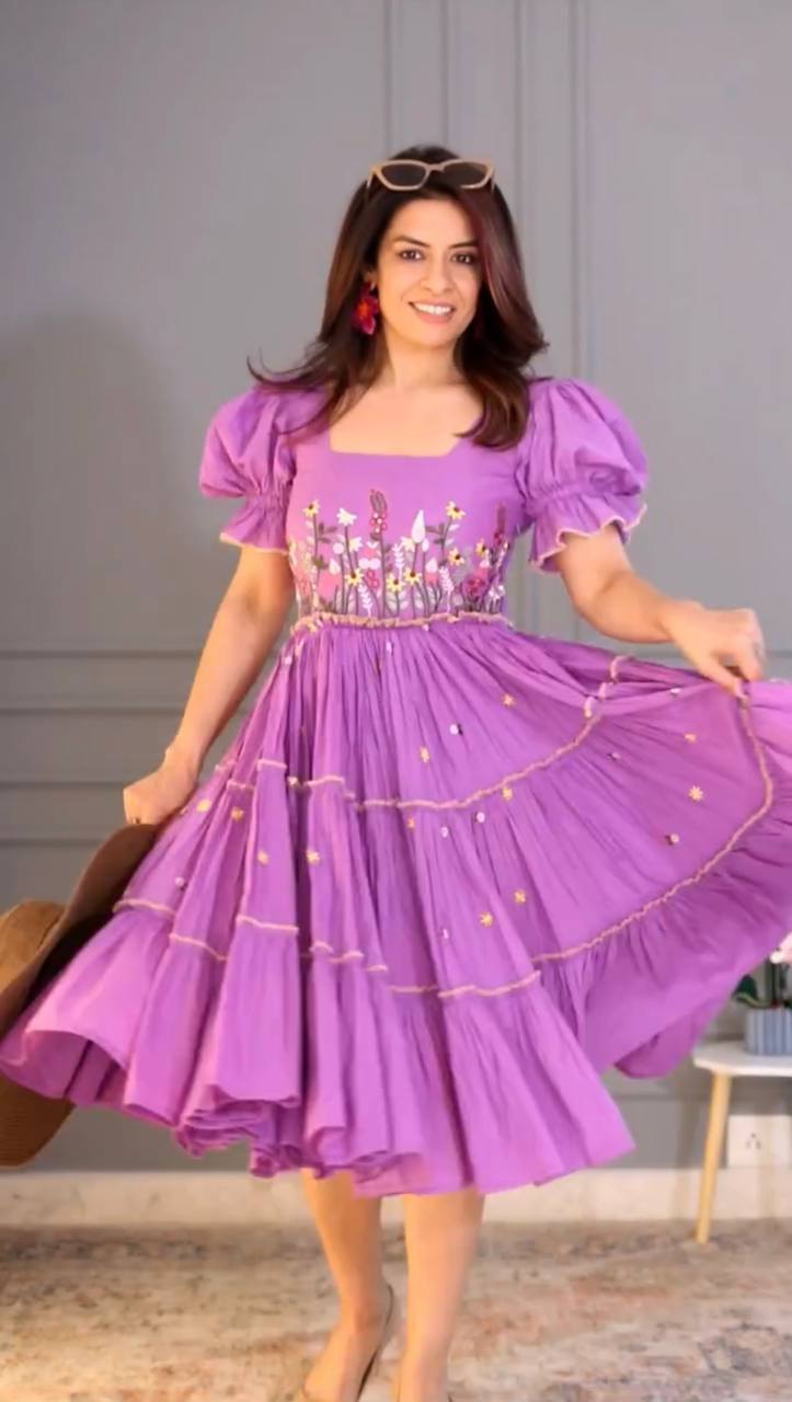 WE ARE LAUNCHING NEW SUPERHIT TRENDING SUMMER COLLECTION TUNIC WITH FULL FLAIR EMBROIDERY WORK ON RAYON FABRIC