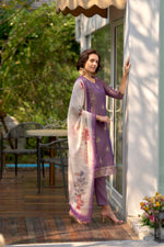SAHELI STYLE Presents Lavender Elegant Straight Kurti Pant Dupatta Set