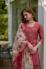 SAHELI STYLE Presents Baby Pink Elegant Straight Kurti Pant Dupatta Set