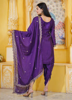 SAHELI STYLE PRESENTING NEW DESIGNER EMBROIDERED CHINON DHOTI SUIT WITH SEQUENCE EMBROIDERED WORK ✨