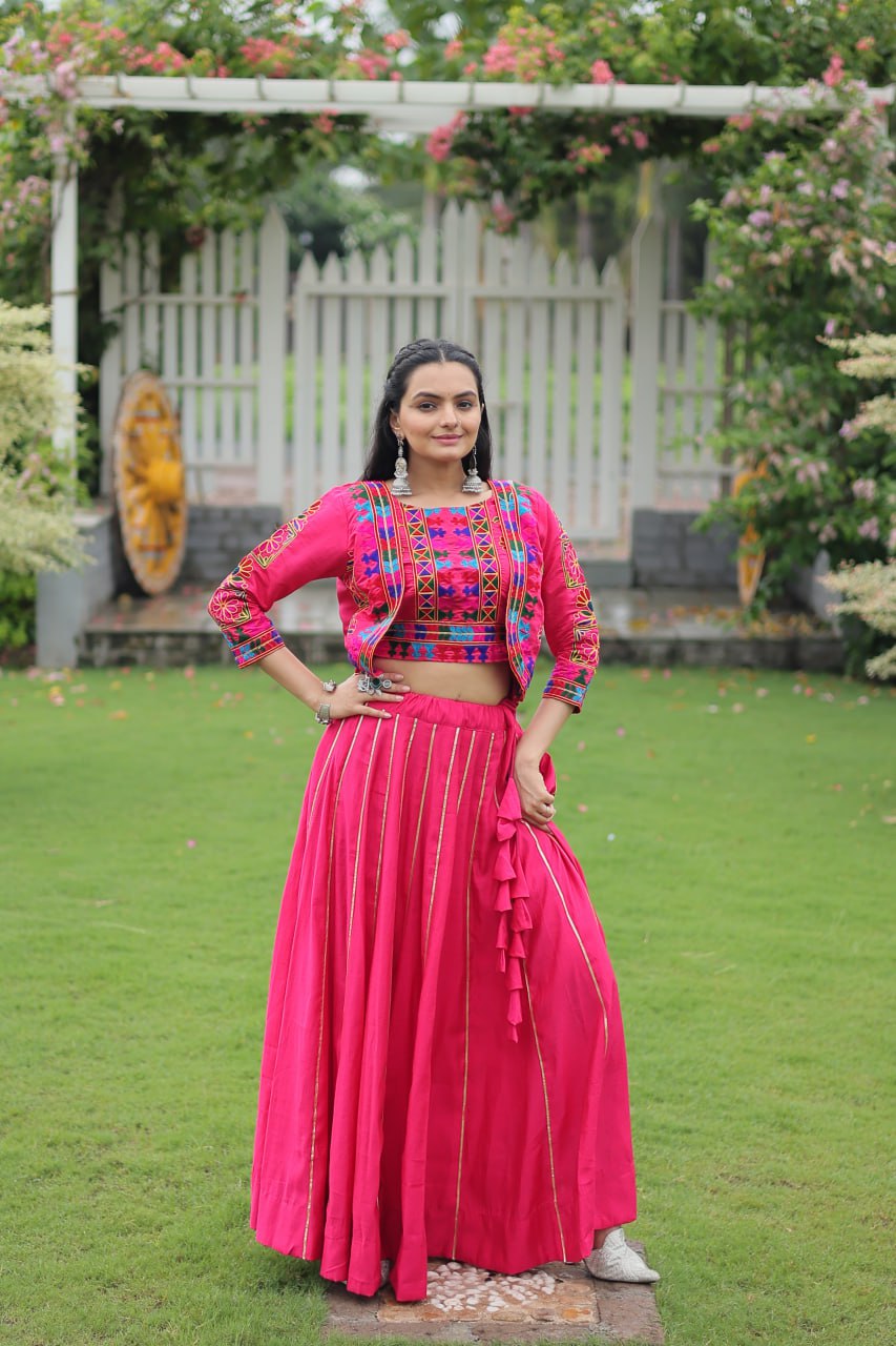 SAHELI STYLE PRSENTS PINK COLOURS NAVARATRI SPECIAL LEHENGHA CHOLI
