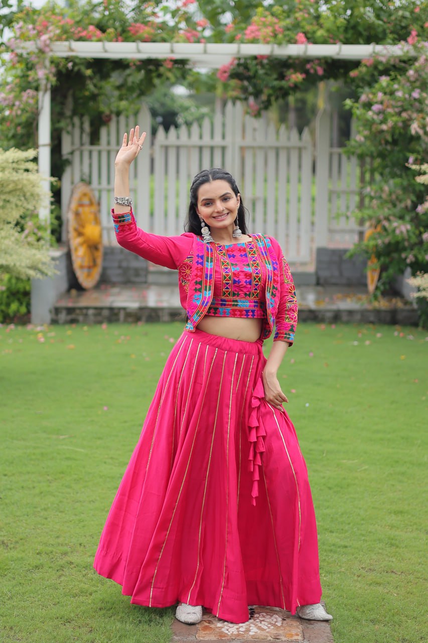 SAHELI STYLE PRSENTS PINK COLOURS NAVARATRI SPECIAL LEHENGHA CHOLI
