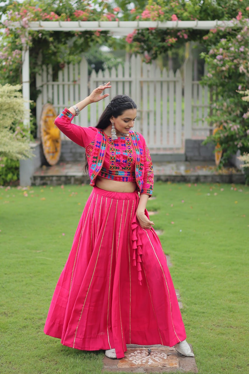 SAHELI STYLE PRSENTS PINK COLOURS NAVARATRI SPECIAL LEHENGHA CHOLI