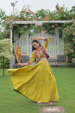 SAHELI STYLE PRESENTS YELLOW COLOURS NAVARATRI SPECIAL LEHNGHA CHOLI